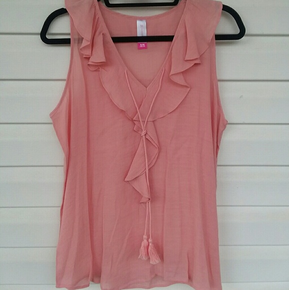 Spring Pink Ruffle Blouse New with Tags - Picture 1 of 4